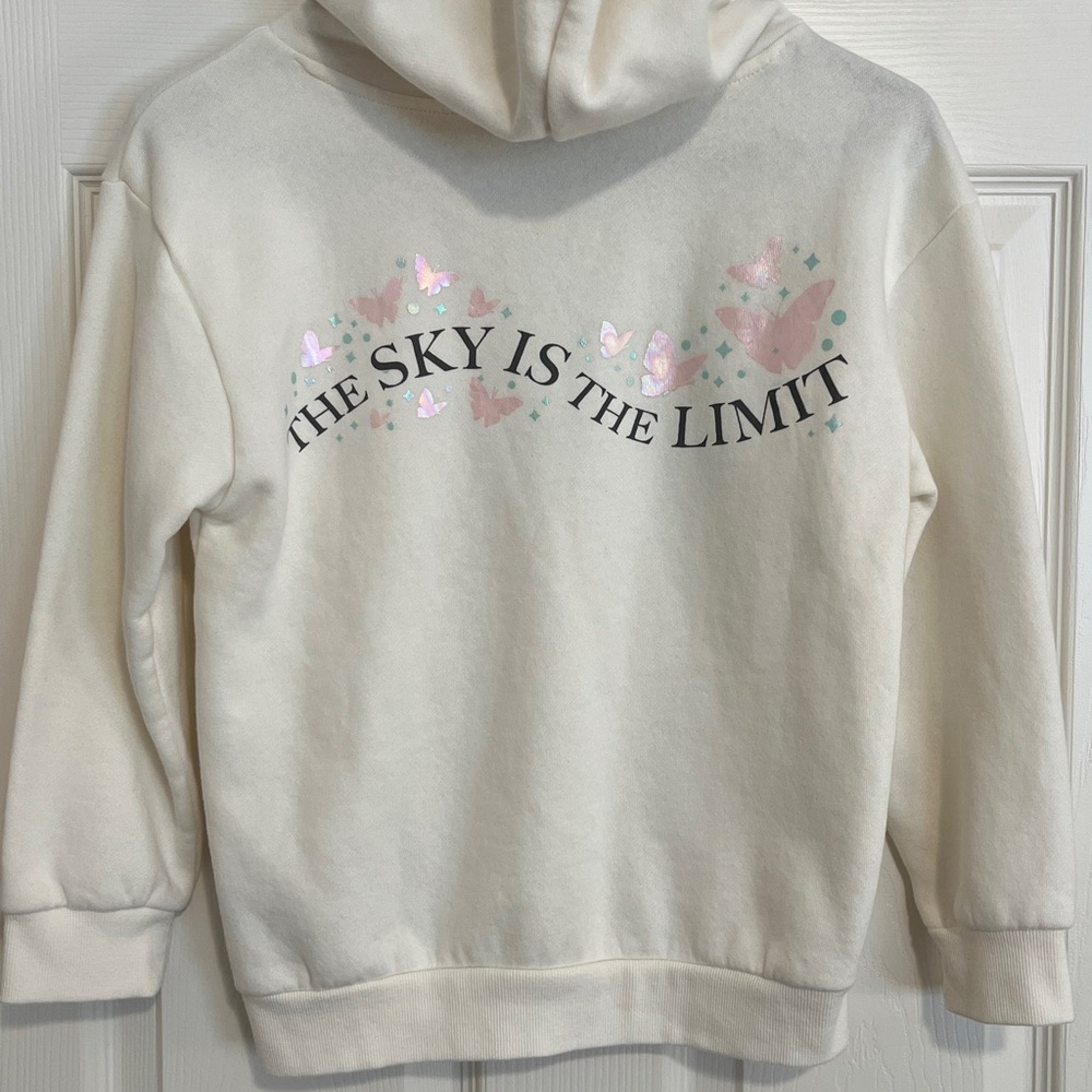 Wicked from Paul Tazewell Cream Hoodie w/ Green & Pink Pastel Graphics Girls Lg - Picture 10 of 16
